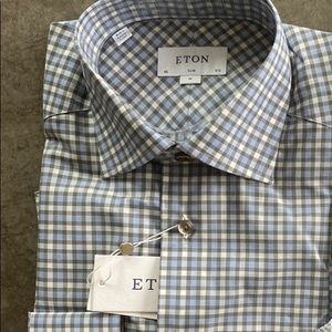 ETON SLIM FIT DRESS SHIRT 15 3/4